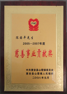 Charity Contribution Award 2005-2007